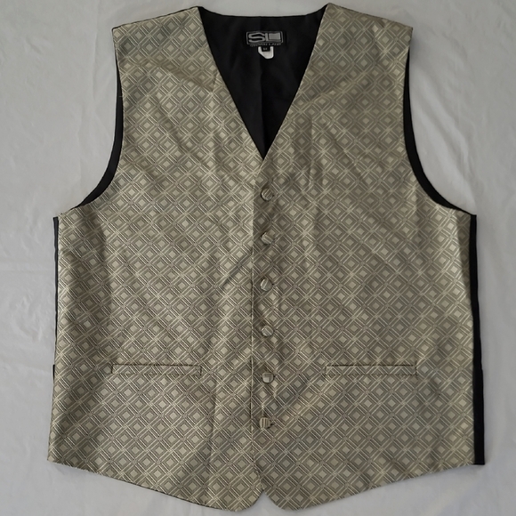 Elegant Gold/Champagne Patterned Vest - Picture 1 of 15